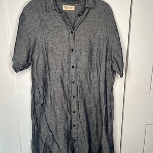 Madewell Chambray Linen Blend Dress Women's Size Small